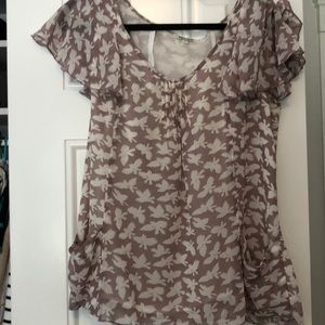 Lined blouse with adorable bird print